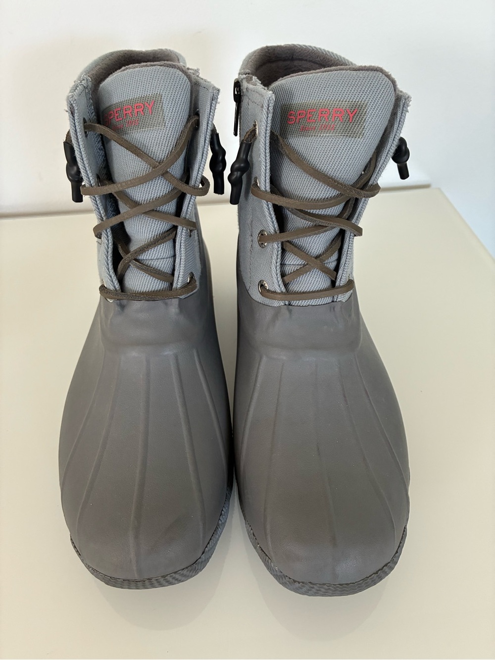 Sperry Top Sider Women's Grey Saltwater Waterproof Boots, Size 10